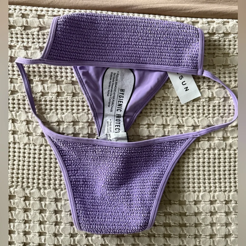 NEW PacSun Purple Textured Bikini‎ Bottom Size L
